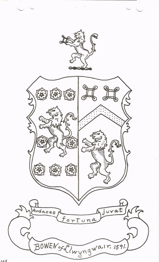 The Bowen Coat of Arms, Shield and Crest