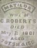 Headstone for Matilda (Armstrong) Roberts