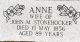 Headstone for Anne Stonehocker